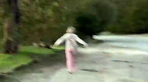 My first pornlog's free sfw tease flashes petite blonde outdoors