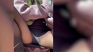 skinny naughty in nylons masturbates forest style