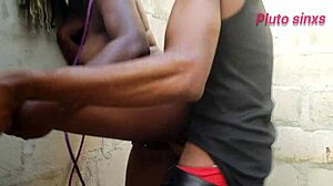 Submissive Black Slave Bound for BDSM Cock Domination