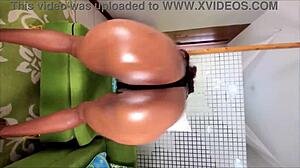 watch this soft ebony milf's huge ass jiggle and tease seductively