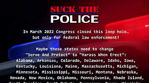 School Officer Ava Siren Chokes Deepthroats Petite Blonde Student at Work