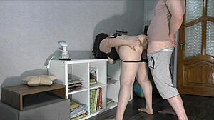 stepmom's fat ass milf pussy takes my huge cock to help relax