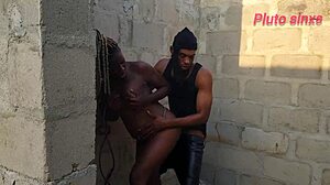 Submissive Black Slave Bound for BDSM Cock Domination