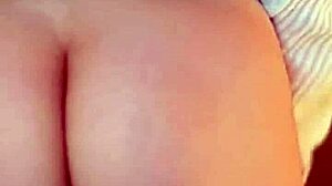 damn my best friend's cock slides in so easy he cums quick raw doggystyle on my petite tits 😩💦