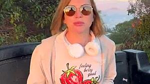 My first pornlog's free sfw tease flashes petite blonde outdoors