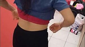 nurse shows off sexy ass in empty hospital hall craving boyfriend's cock