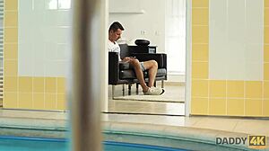 Daddy4K: Old Man Pounds Young 18+ Czech Lover Poolside Blowjob Fingering Multiple Positions