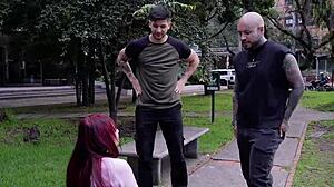 Hot Tattoo Latina Welcomed By Neighbors Licking Juicy Pussy Then Cowgirl Ride