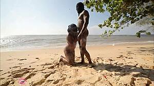 ebony beach thot twerks naked exercises begs homemade outdoor black cock