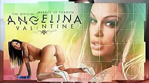 Brunette angelina valentine packs dildos in tight ass pussy