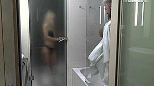 caroline de jaie teases big clit pussy lips early morning before gym in behind-scenes blowjob quickie kiss