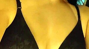 pov debora mendes gives intense oral and inverted panty ride with outside cumshot in motel black lingerie