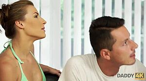 Daddy4K: Old Man Pounds Young 18+ Czech Lover Poolside Blowjob Fingering Multiple Positions