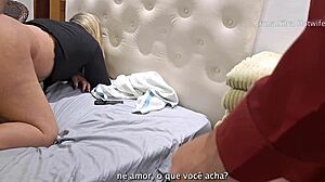 wife makes cuck jerk black bull's huge cock