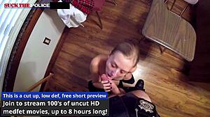School Officer Ava Siren Chokes Deepthroats Petite Blonde Student at Work