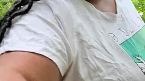 i hike to fuck wife doggystyle outdoors