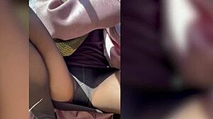 skinny naughty in nylons masturbates forest style