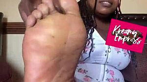 Curvy BBW Goddess Flexes Toes in Femdom Fetish Display