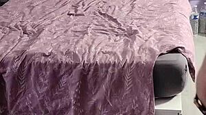 Phone-Filmed Blonde Sucks Cock While Shaking Big Juicy Tight Ass in Bedroom