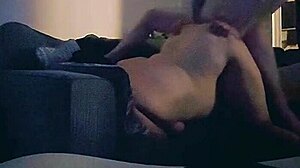 Hubby pounds horny moaning wife hard in living room