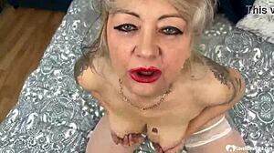 busty granny flaunts her perfect curves