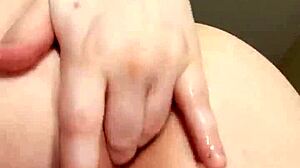 Chubby babe strips toys ass squirts juicy orgasm