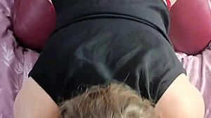 Phone-Filmed Blonde Sucks Cock While Shaking Big Juicy Tight Ass in Bedroom