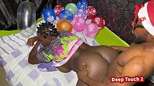 Curvy Latina Wife Spanks Big Tits in Homemade Christmas Dildo Fuck