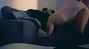 Hubby pounds horny moaning wife hard in living room