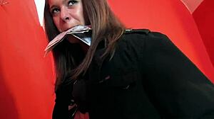 Natural Czech Brunette Model Bent Over Fucked Doggystyle Outdoors In Thong