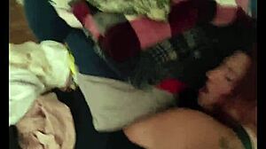 Wife vacuums cock hard then takes hot pussy cum