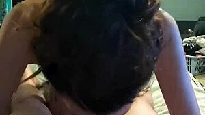 Eye Contact Deepthroat Blowjob From Brunette Slut