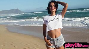 Petite Asian Milf And Brunette Babe Strip Outdoor Naked