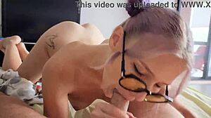 Horny Student Visits Teacher For Homework And Epic Deepthroat Blowjob