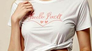 Valentine's Shirt And Panties Cute Barefoot Model Look