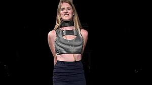 blonde slave gags on deepthroat toys while bound & whipped 😈🔗