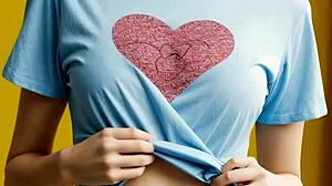 Valentine's Shirt And Panties Cute Barefoot Model Look