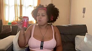 CHUBBY BBW DRINKS Coke BURPS And FARTS Huge Ass TITS