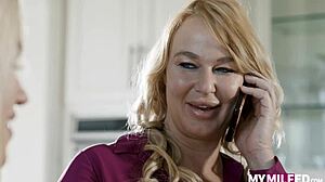 london river and jazlyn ray scissor lick in hotwife lesbian scene