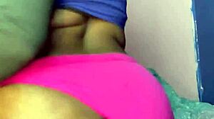 oiled ebony teases dirty talk riding dildo wet pussy