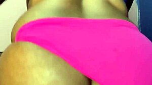 oiled ebony teases dirty talk riding dildo wet pussy