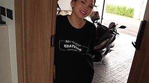 Skinny babe begs hard fuck and facial cumshot orgasm