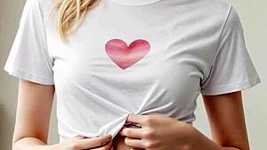 Valentine's Shirt And Panties Cute Barefoot Model Look