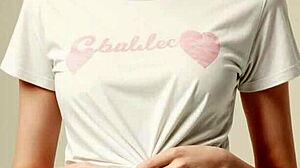 Valentine's Shirt And Panties Cute Barefoot Model Look