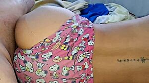 wake this skinny latina big ass with morning anal creampie