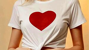 Valentine's Shirt And Panties Cute Barefoot Model Look