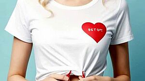 Valentine's Shirt And Panties Cute Barefoot Model Look