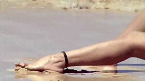 Peach Teases Her Ass On Caribbean Beach Waves