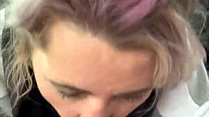 Streetwalker Sucks Cum Off Dick After Facial Cumshot