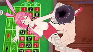 sakura miko and houshou marine bunnies creampie fucked hard in hentai?